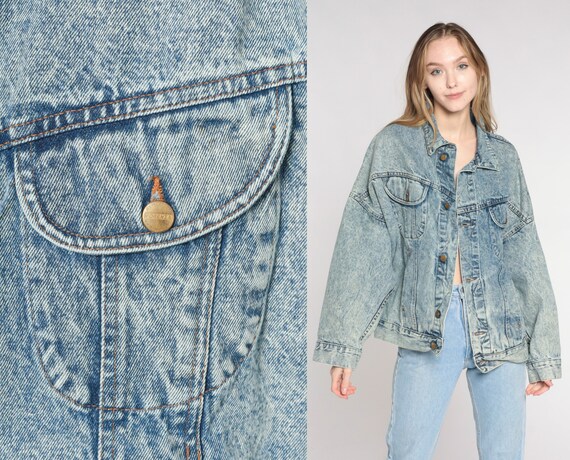 Vintage Denim Jean Jacket Patches Retro Small 