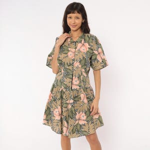 pink and green palm leaf dress Green/Pink Palm Print Dress | Beach Dress