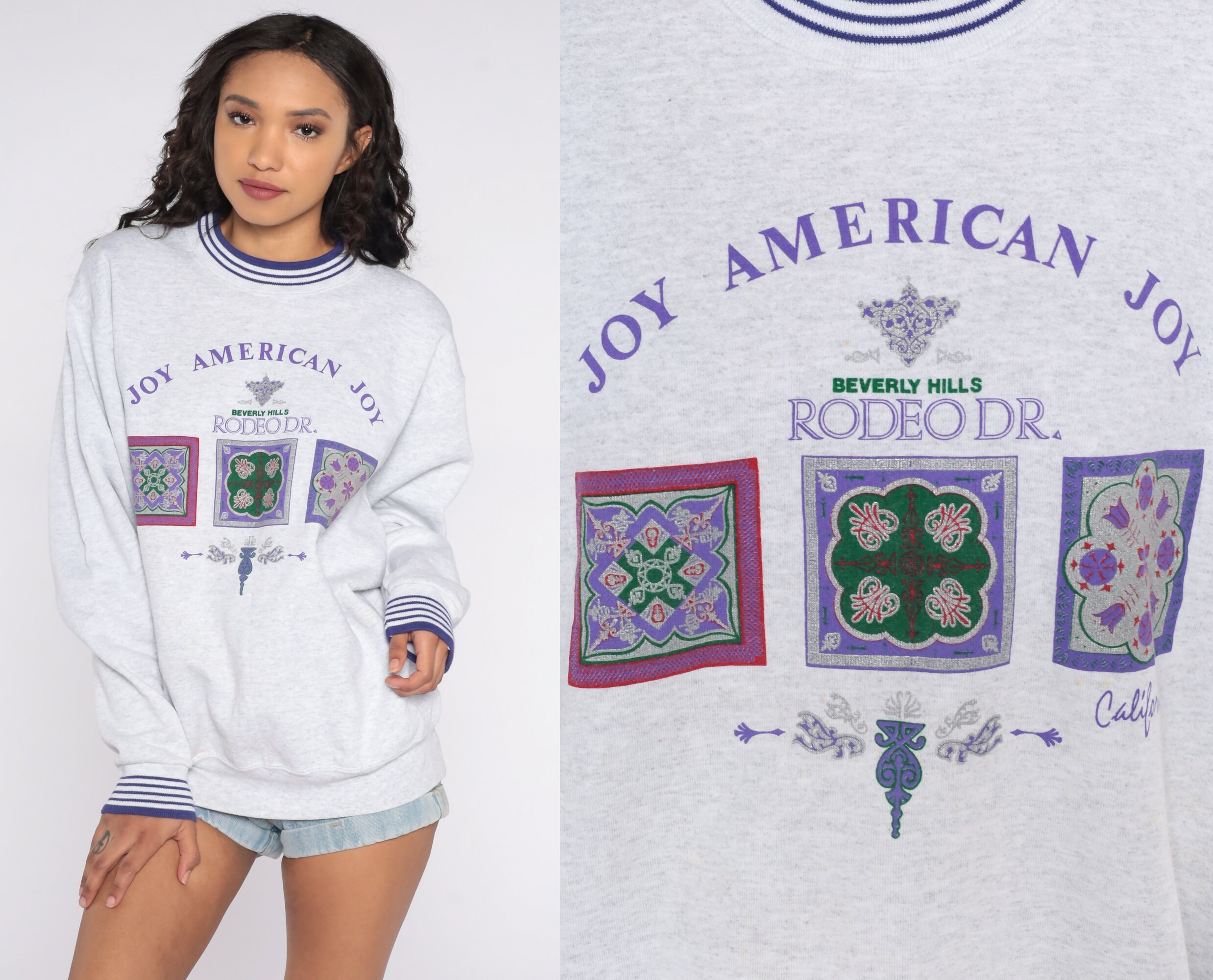 Beverly Hills Sweatshirt RODEO DRIVE Joy American Joy 80s Graphic