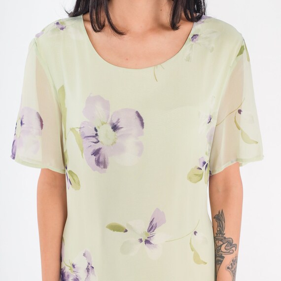 Green Floral Dress Y2k Ankle Length Maxi Dress Sh… - image 6