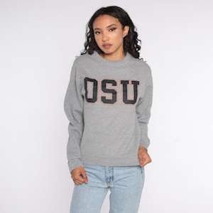 Oklahoma State University Sweatshirt Y2K OSU Sweatshirt College Shirt Baggy Jumper 00s Sport Vintage Grey Jerzees Small S