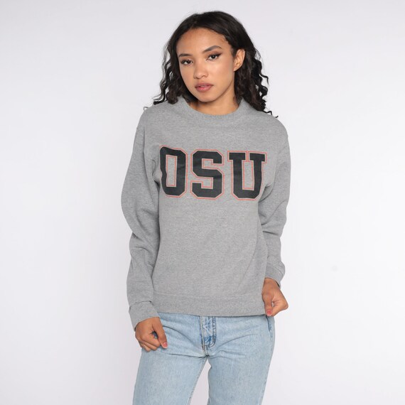 Oklahoma State University Sweatshirt Y2K OSU Sweatshirt College Shirt Baggy Jumper 00s Sport Vintage Grey Jerzees Small S