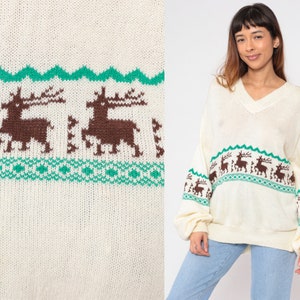 70s Reindeer Sweater - Etsy 