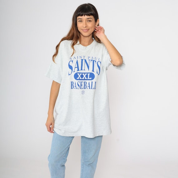Vintage Saint Paul Saints Shirt 90s Officially Licensed Baseball Tshirt 1990s Retro Sports T shirt Grey Minnesota Athletic Extra Large xl