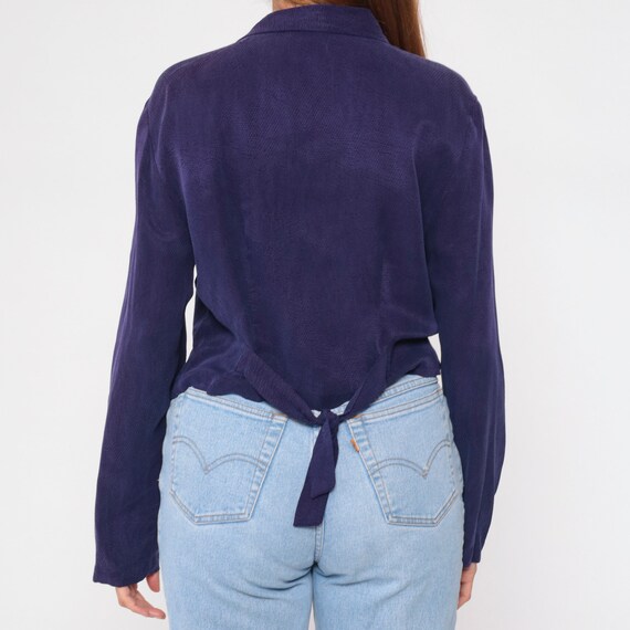 Embossed Purple Blouse 90s Button up Shirt Diamon… - image 7