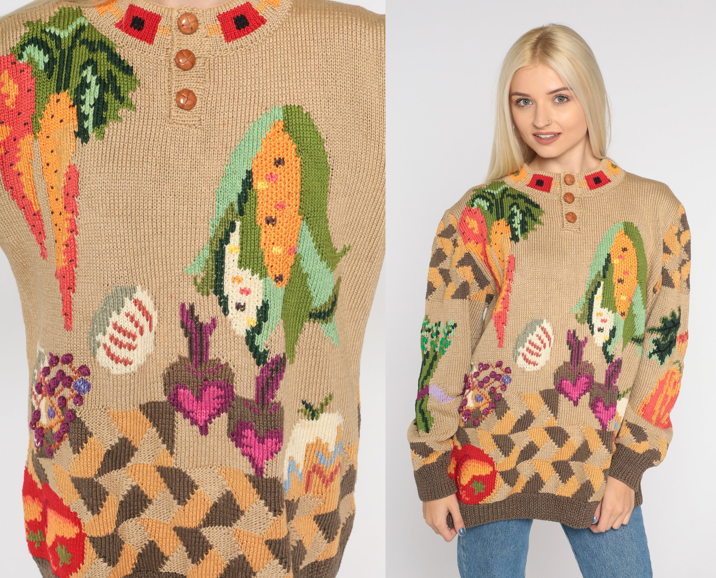 vintage fruit sweater