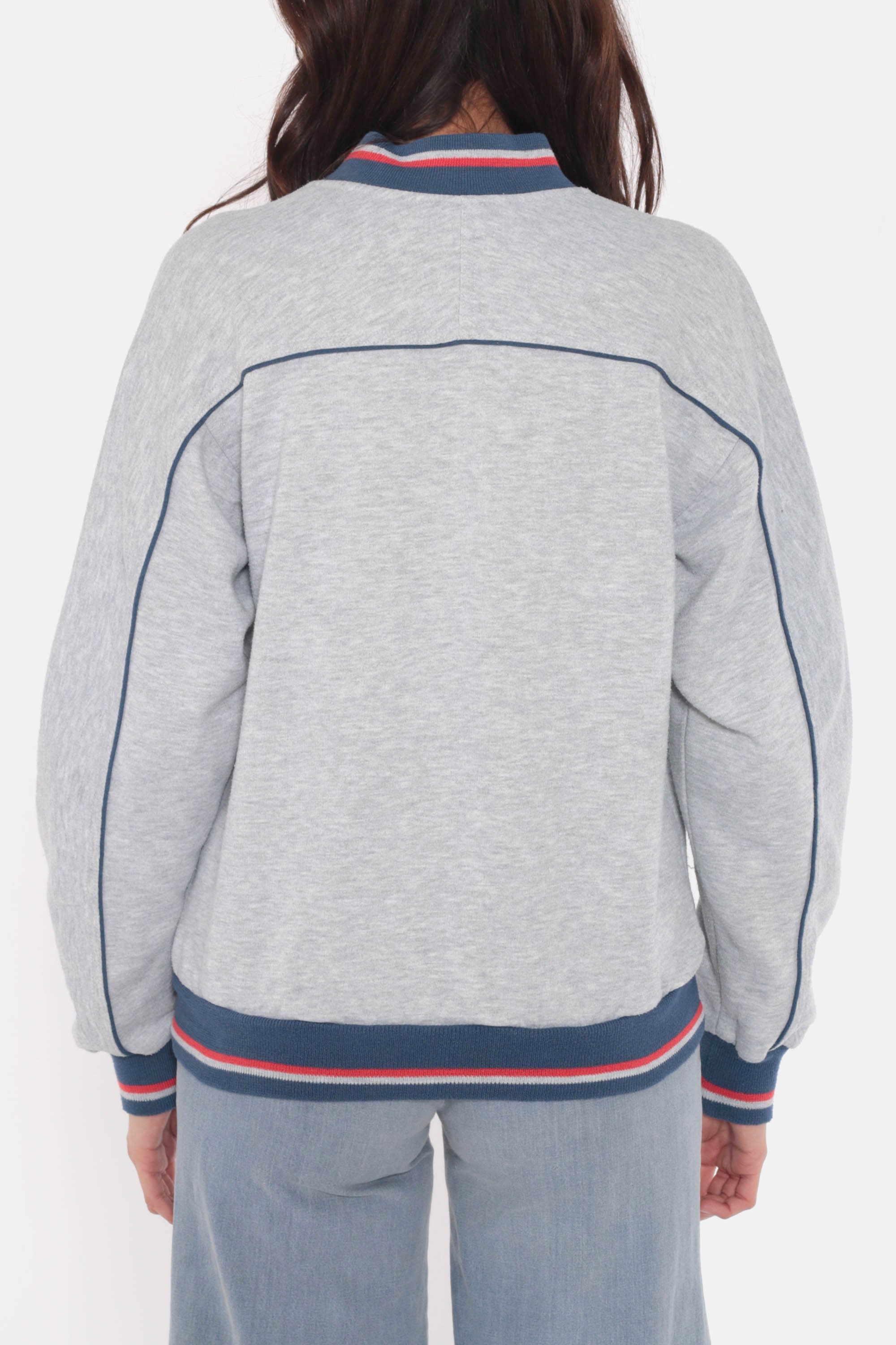 Adidas Sweatshirt 80s Track Jacket Zip Up Sweatshirt Grey ...