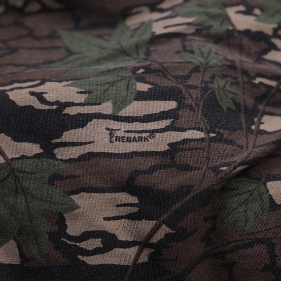 90s Camo Bomber Jacket Bark Tree Leaf Print Hunti… - image 8