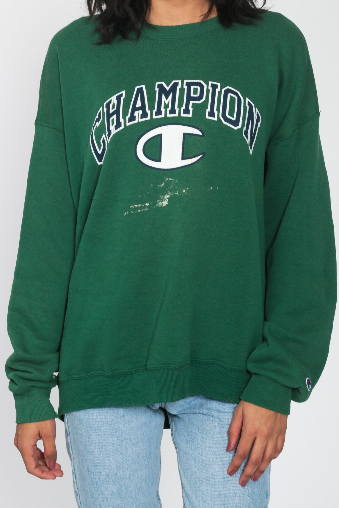 champion green crewneck sweatshirt