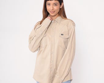 Vintage 90s Banana Republic Beige Leather Accents Safari Granola