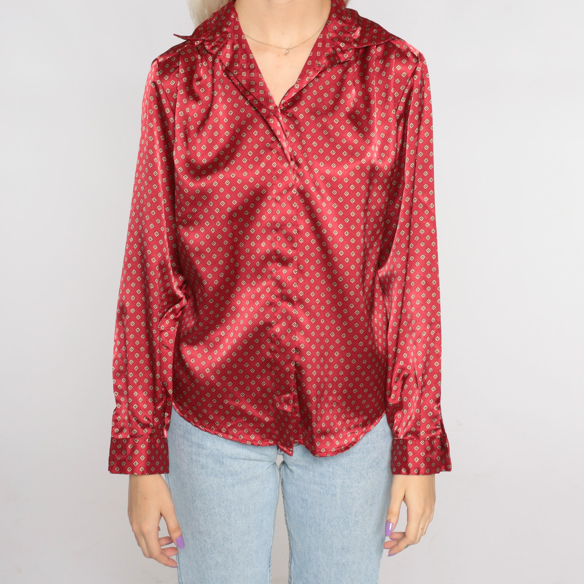 silky red button up shirt silky red button up shirt