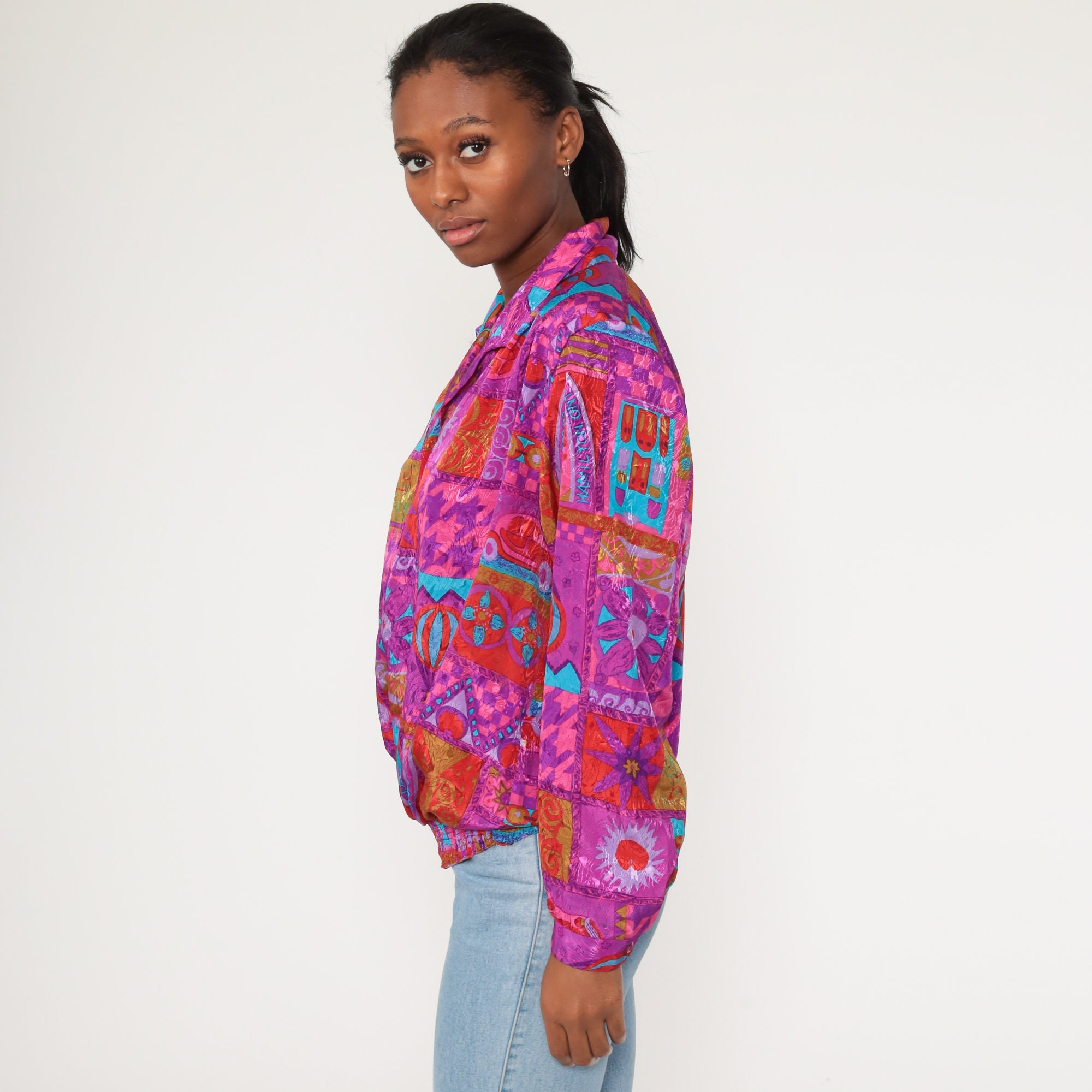 neon color block shirt