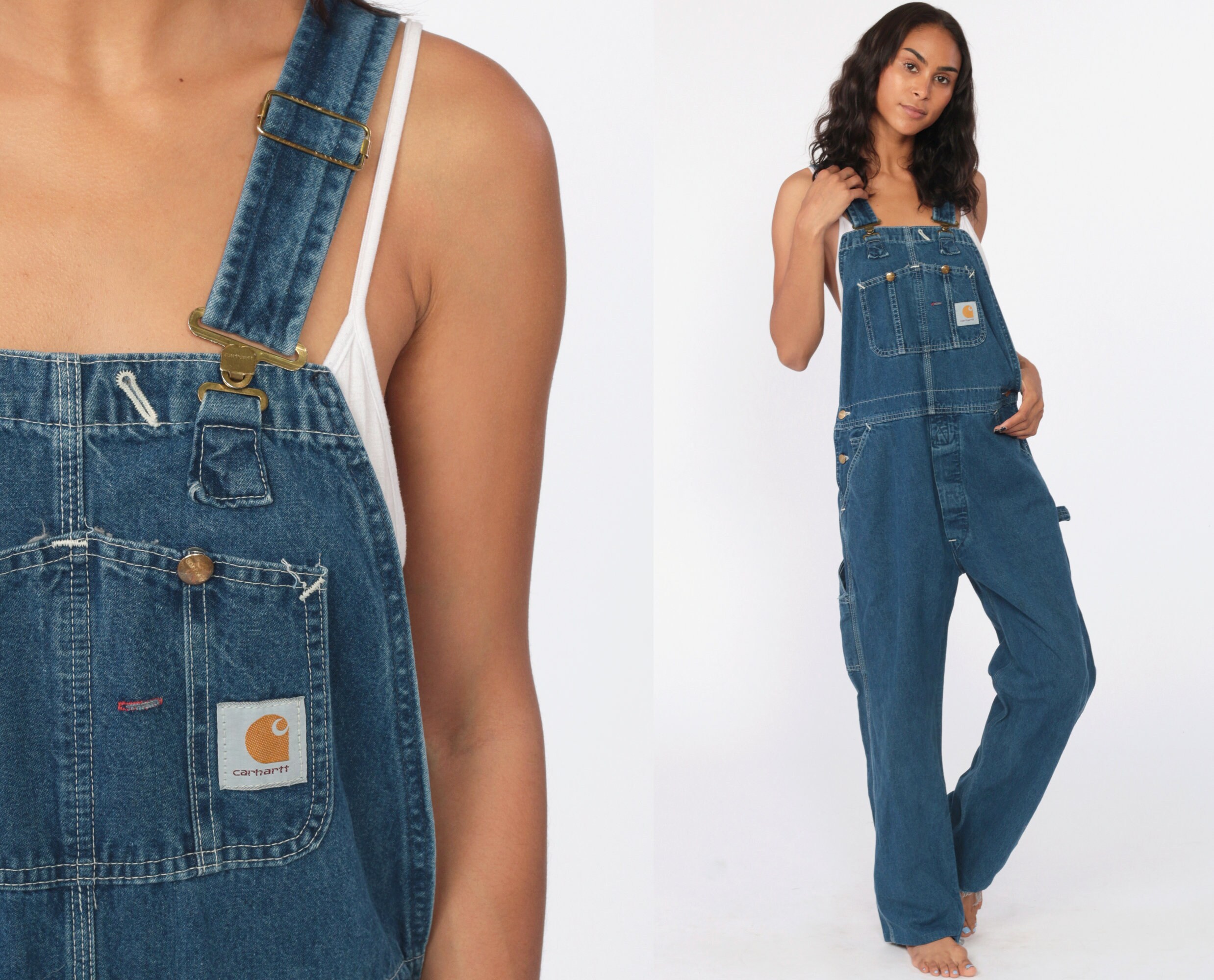 carhartt blue jean overalls