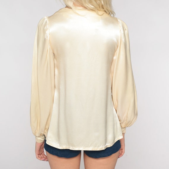 Jessica's Gunnies Blouse 70s Satin Embroidered To… - image 9