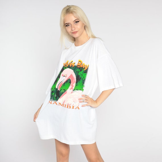 Namibia T-Shirt 90s Walvis Bay T-Shirt Flamingo Graphic Tee Tropical Bird Palm Tree Tourist Travel Vintage 1990s Princess Cruises 2xl xxl