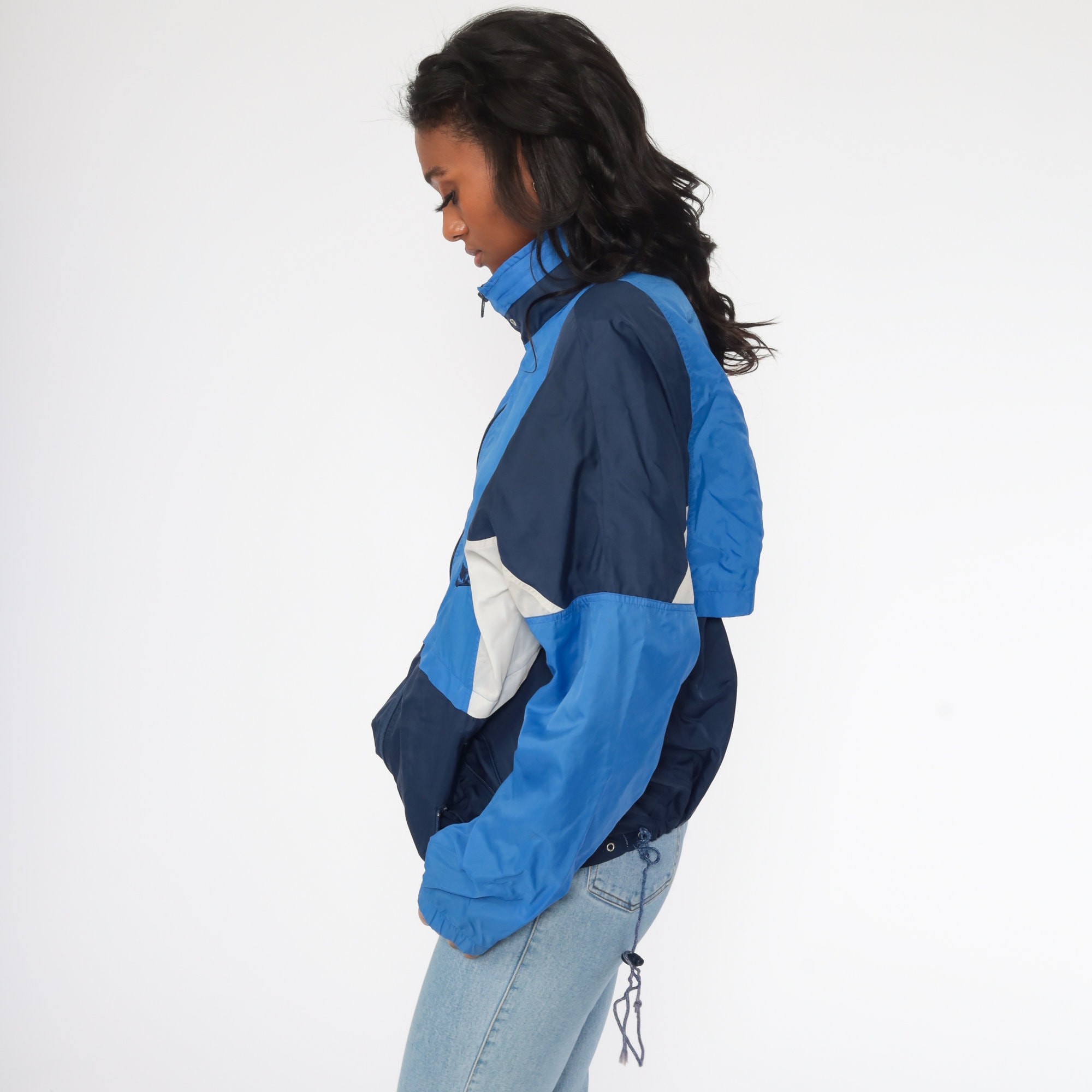 NIKE Windbreaker Jacket 90s Blue Color Block Nylon Shell Zip | Etsy