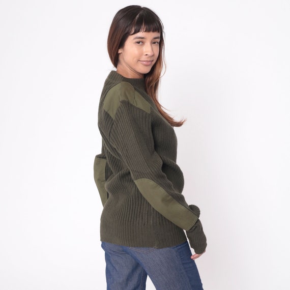 Wool Army Sweater Y2K Military Sweater Olive Drab… - image 6