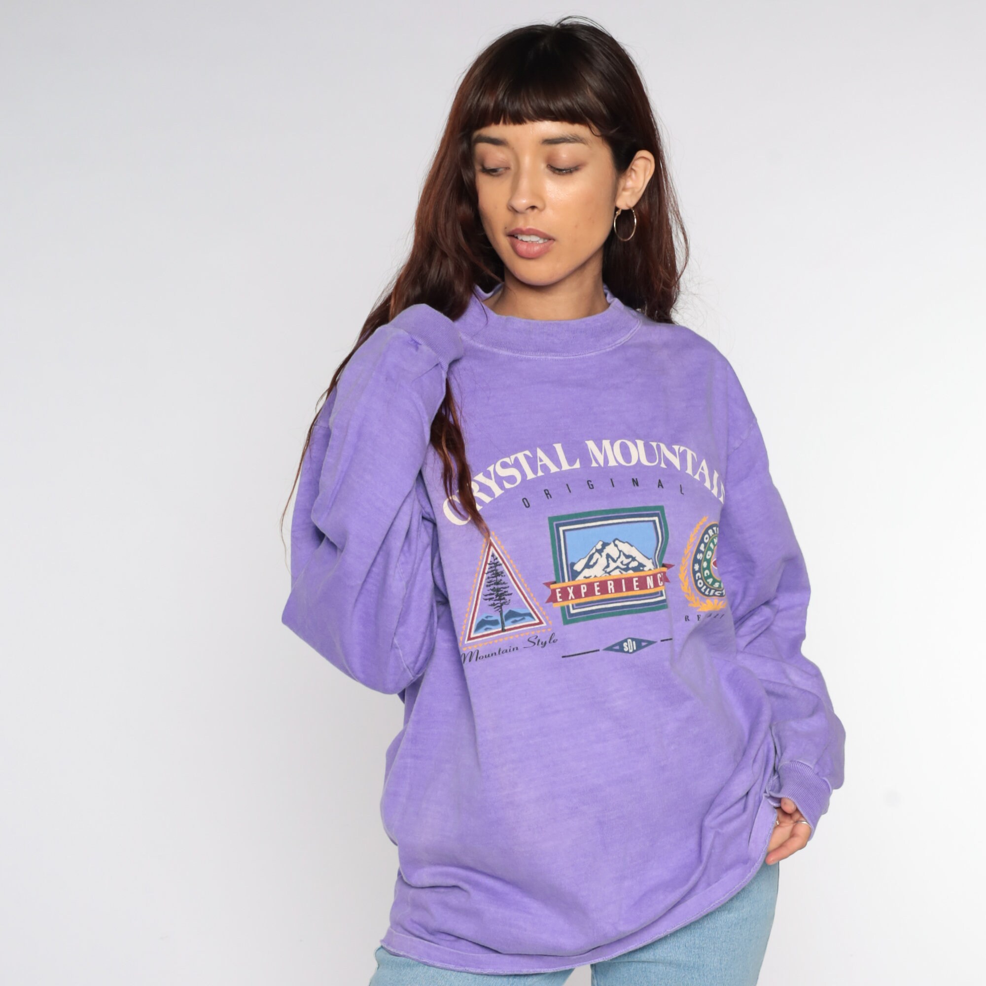 Crystal Mountain Resort Shirt Ski T Shirt 90s Graphic Tee Long Sleeve