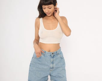 90年代 リー デニム ショーツ ライトウォッシュ ブルージーンズ ハイライズ リラックスフィット コットン マムスタイル 5ポケット 夏 ビーチ 春 カジュアル ヴィンテージ レディース 30