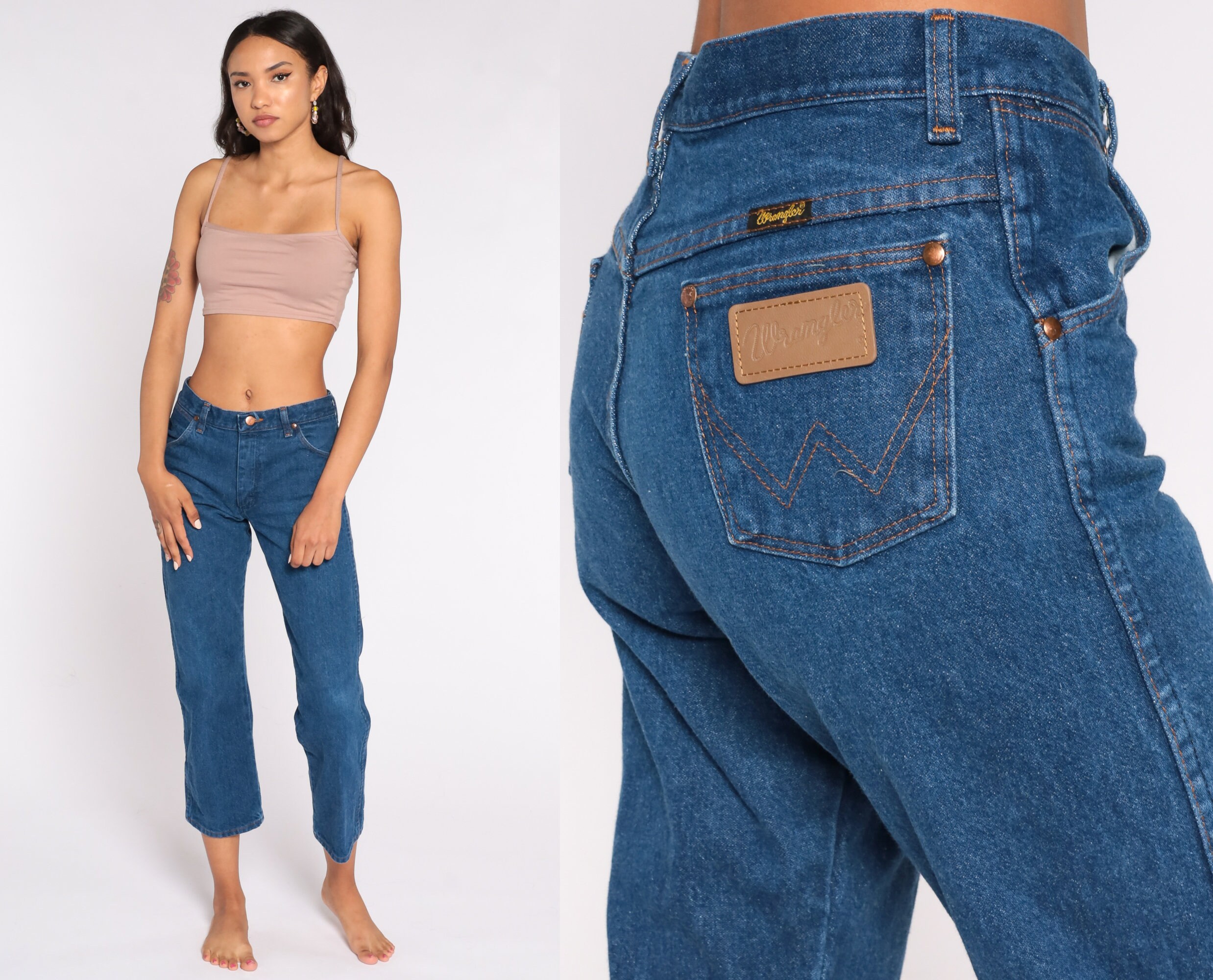 WRANGLER Jeans 80s Jeans Straight Leg Jeans Mid Rise Hippie - Etsy