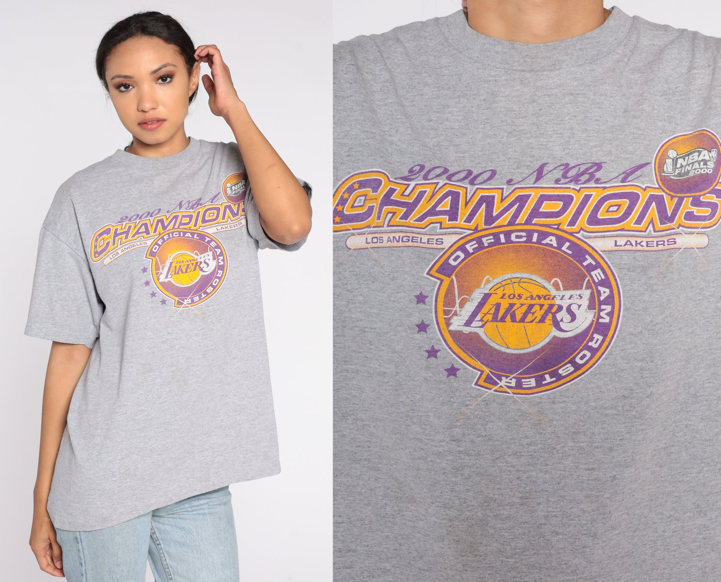 Vintage 00s Los Angeles Lakers 2000 World Champions T-shirt By Delta
