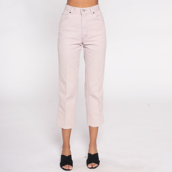 Light Pink Straight Leg Jeans 90s Ankle Jeans Cre… - image 6