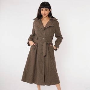 Vintage Long Brown Wool Coat - Etsy