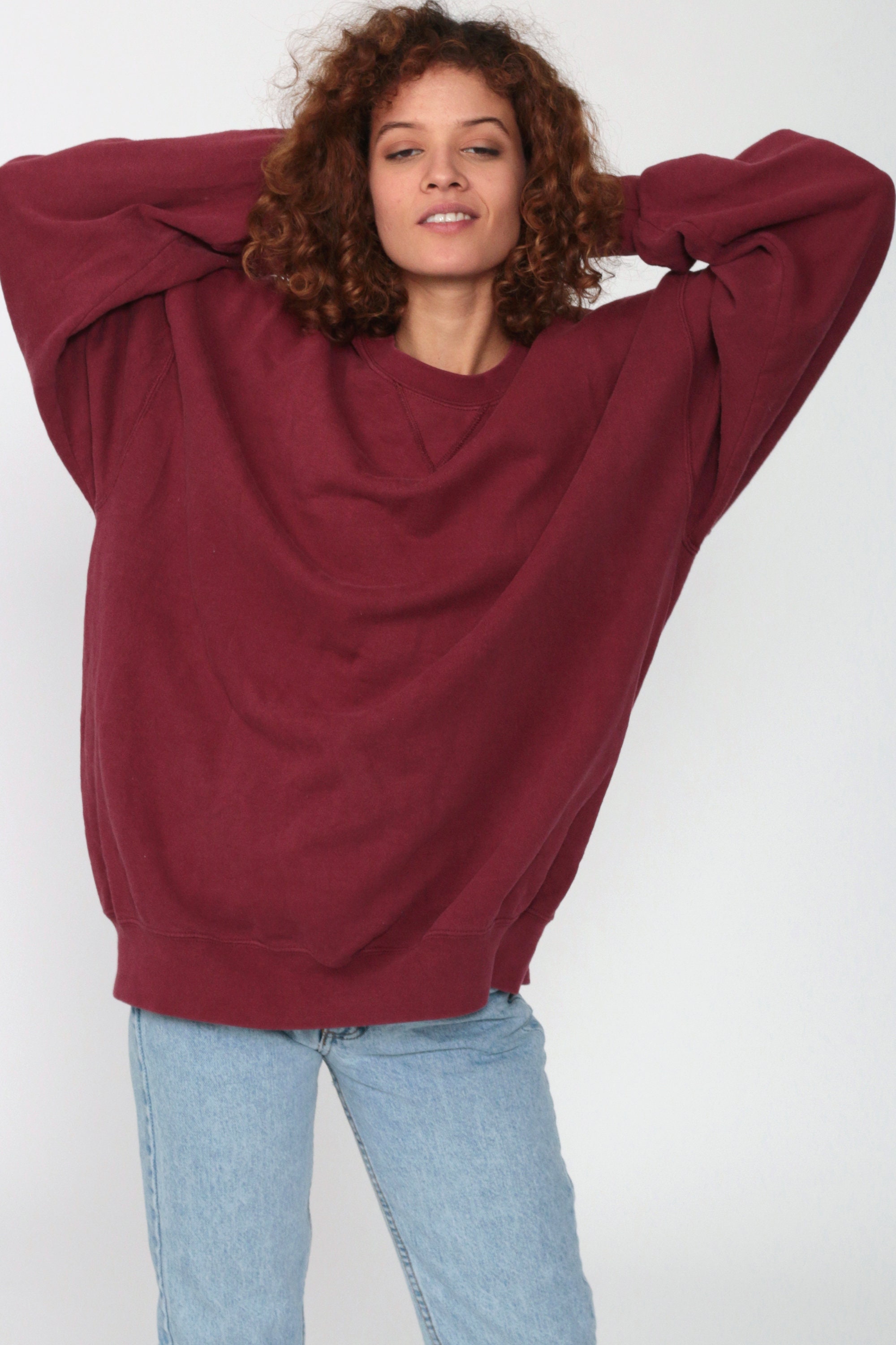 burgundy oversized sweatshirt
