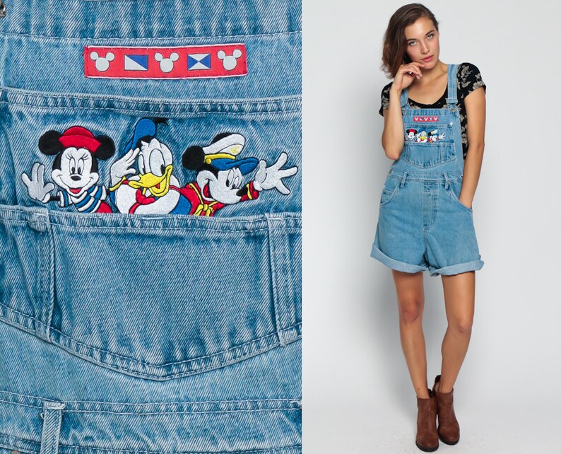 Short Overalls Denim Overall MICKEY MOUSE Minnie Disney Etsy