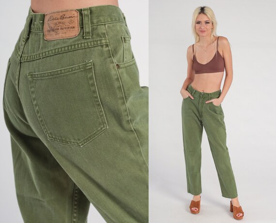 Eddie Bauer Jeans Green Mom Jeans Denim Pants High Waist Jeans - Etsy