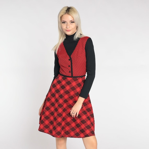 Plaid dress with turtleneck discount