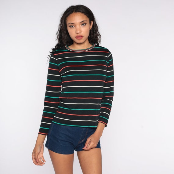 Black Striped Shirt Long Sleeve Shirt 