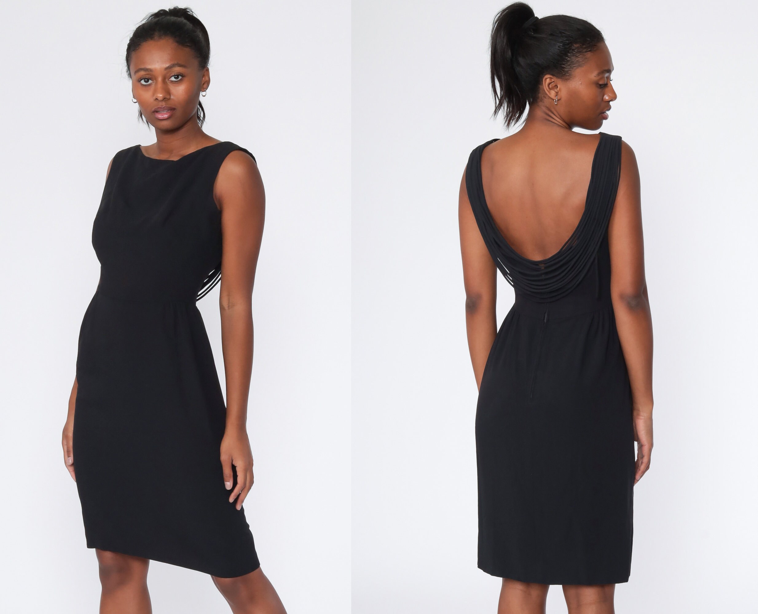 Black Party Dress 1960s Wiggle Dress 