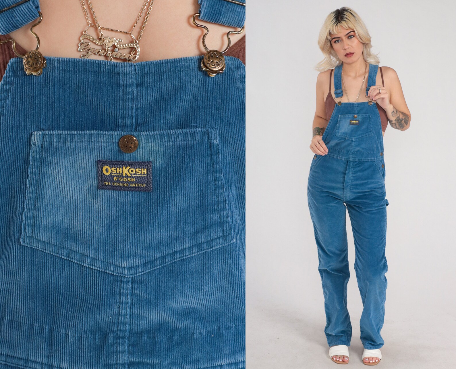 Corduroy Oshkosh Overalls 80s Blue Bib Overall Pants Osh Kosh Etsy