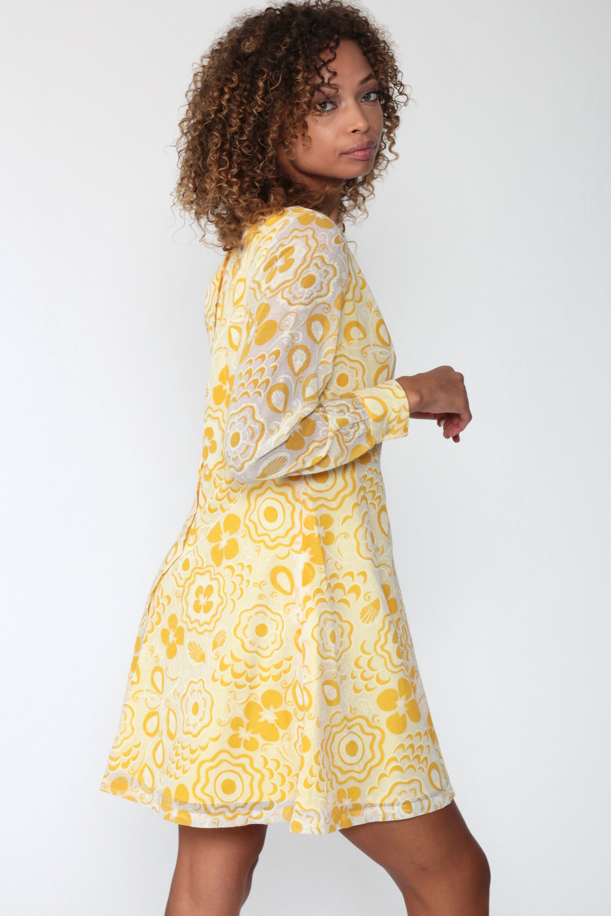 pastel yellow babydoll dress