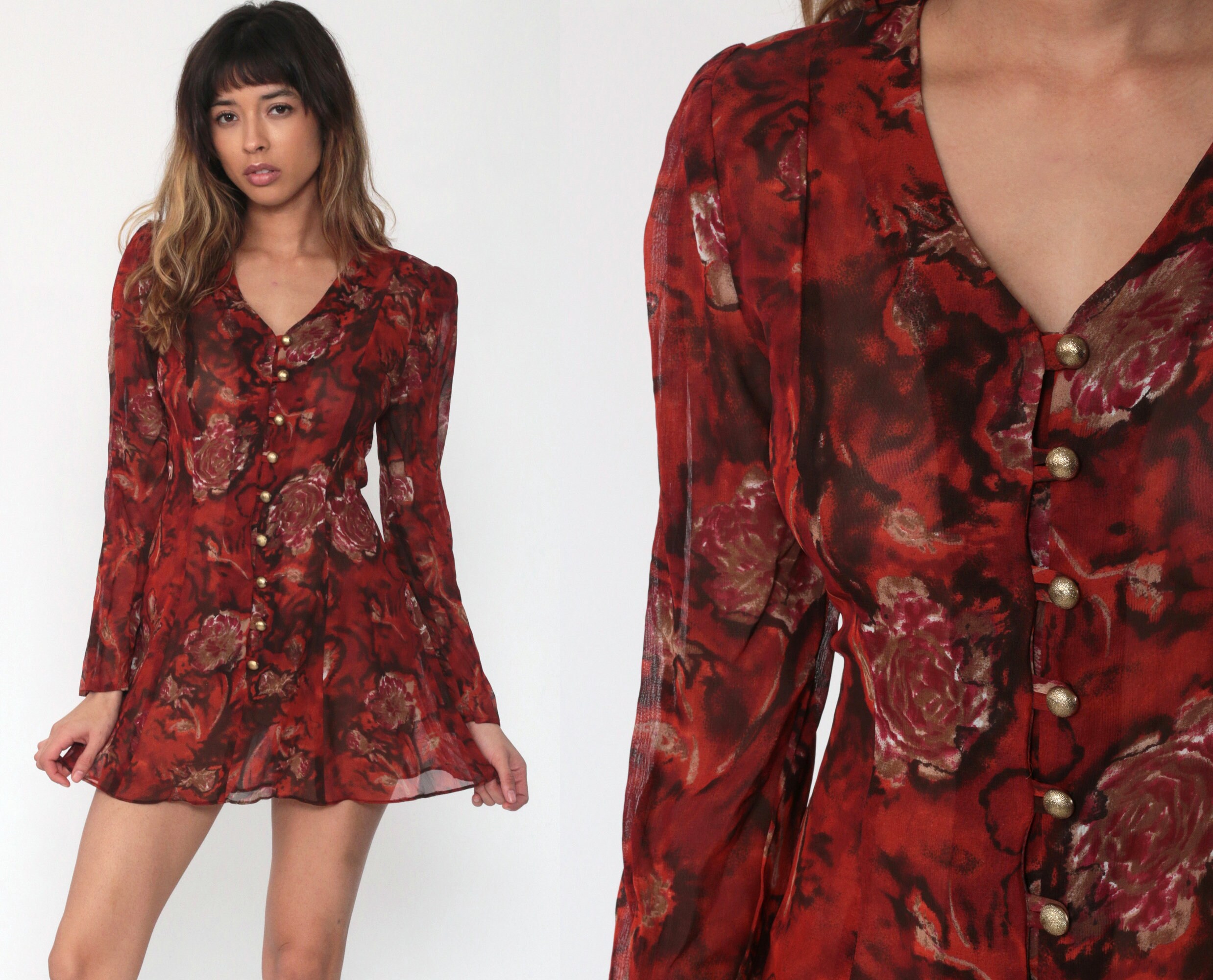 vintage red button up dress vintage red button up dress