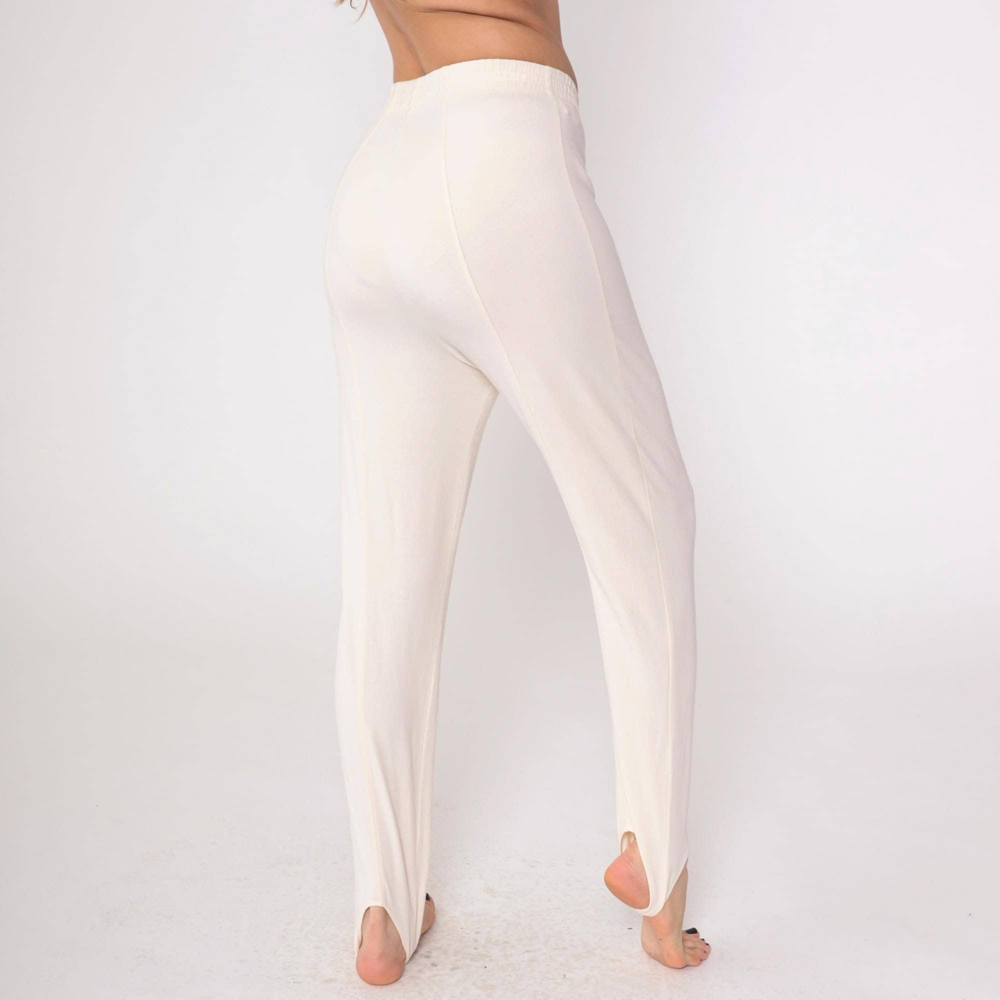 Cream Stirrup Pants 90s Tapered High Waisted 1990s Slim Skinny Leg Slacks  Vintage Preppy Petite Medium - Etsy