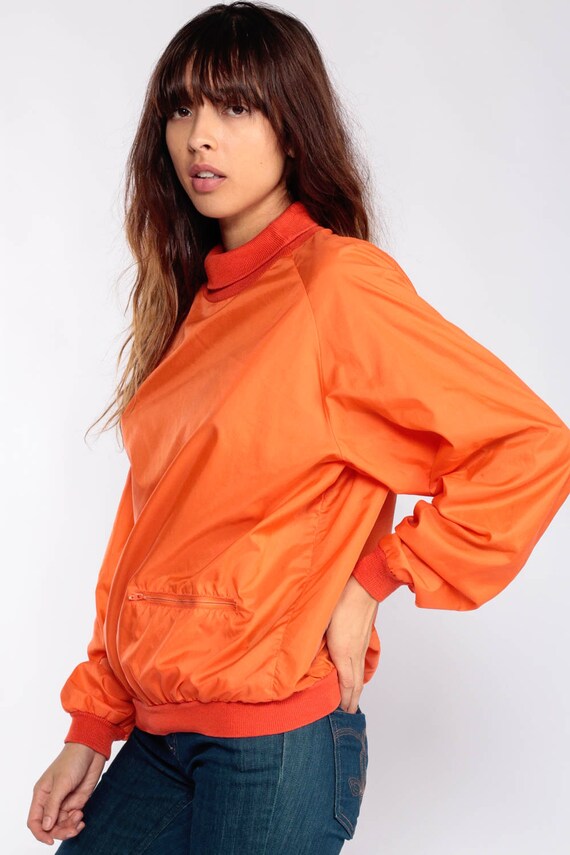 Orange Jacket 80s Windbreaker Jacket Funnel Neck Jack… Gem