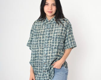 Purple Silk Shirt 90s Button up Top Boho Grunge Retro Long Sleeve Collared  Blouse Plain Simple Solid Basic Hipster Vintage 1990s Large L - Etsy
