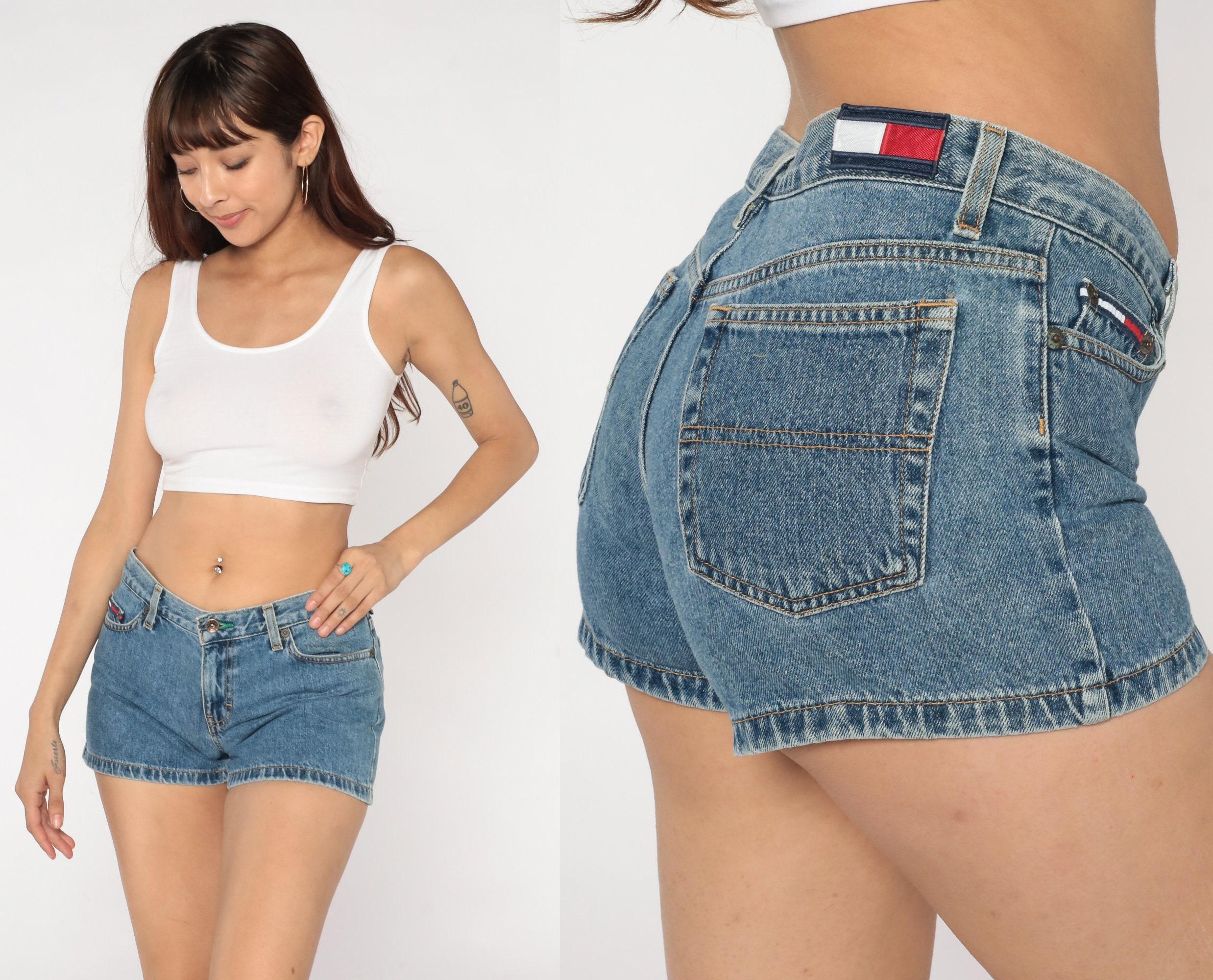 Low Rise Jean Shorts Y2K Hilfiger Denim Retro - Etsy