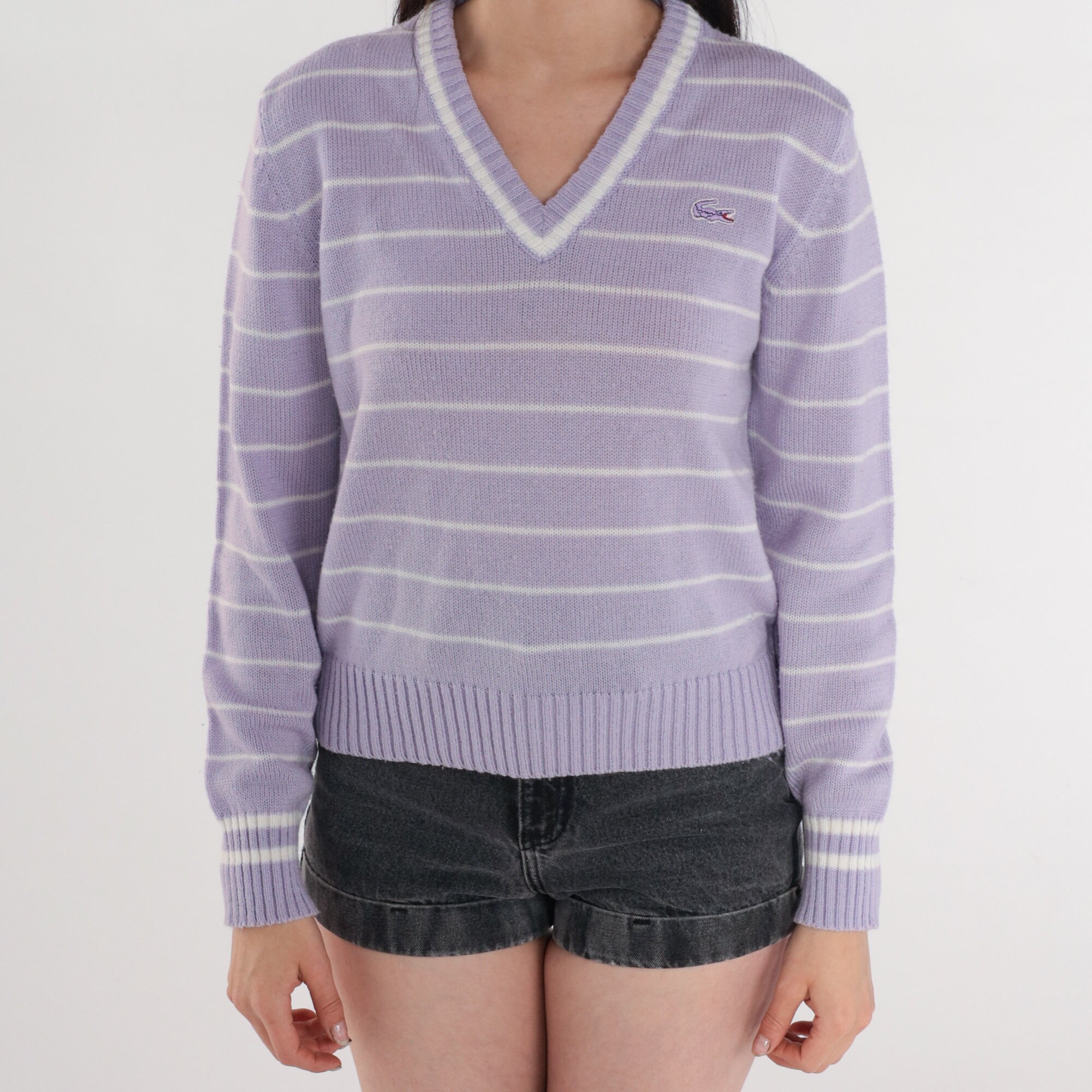 Lavender Lacoste Sweater 80s Tennis Sweater Purple Ringer IZOD Pullover ...