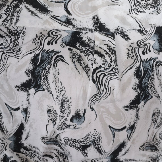Marbled Swirl Shirt 90s Black White Double Breast… - image 6