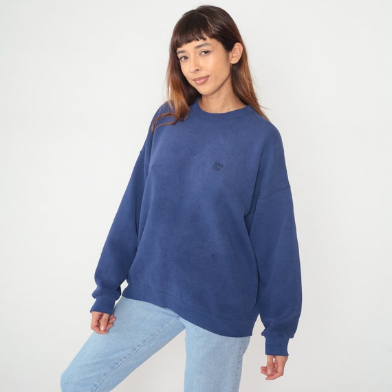 USA Sweatshirt 90s Blue Crewneck Sweatshirt Embro… - image 4