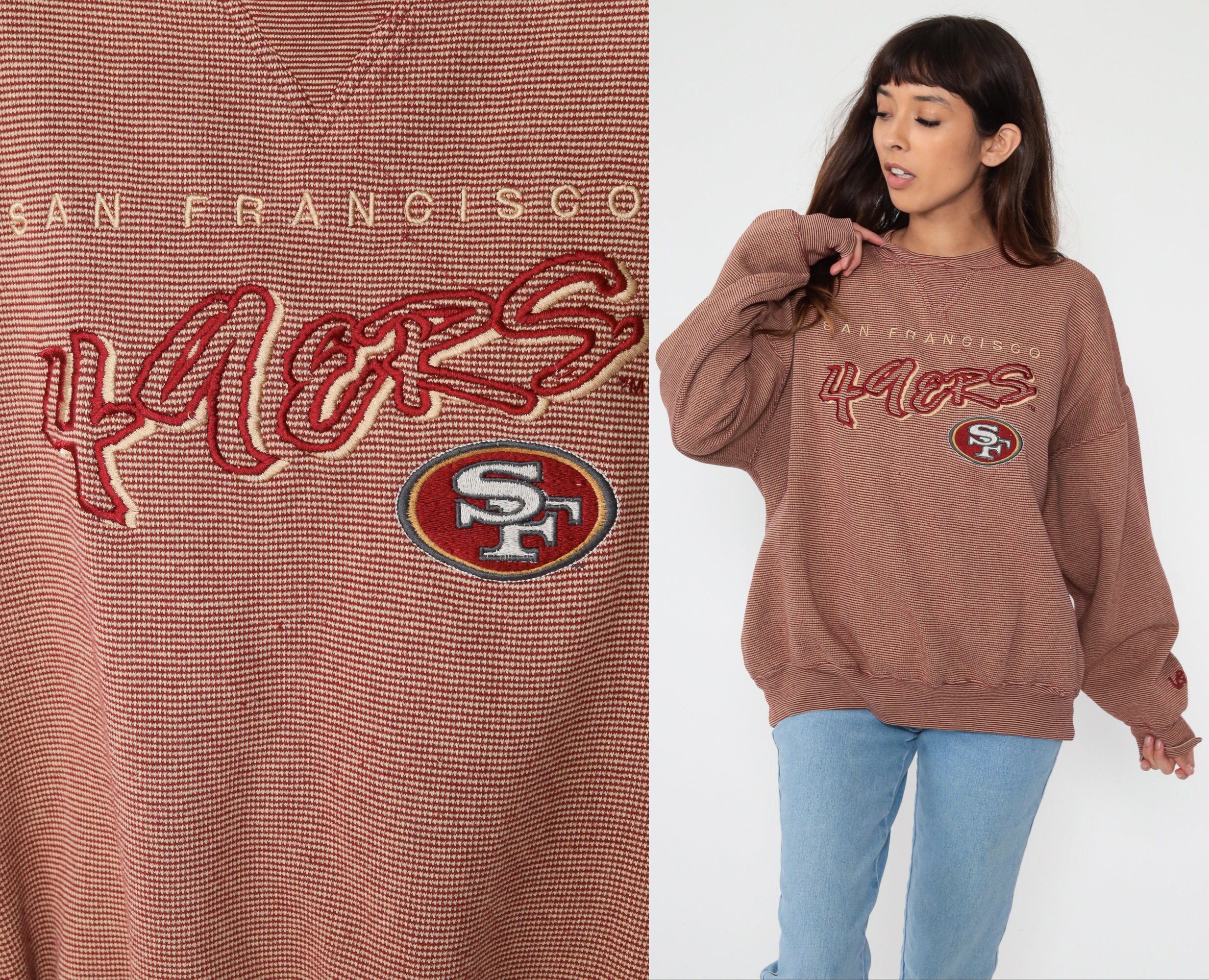 Sf 49ers Sweatshirt 90s Sweatshirt San Francisco Football Baggy California Jumper Graphic 1990s Sports Vintage Retro Red Extra Large Xl L