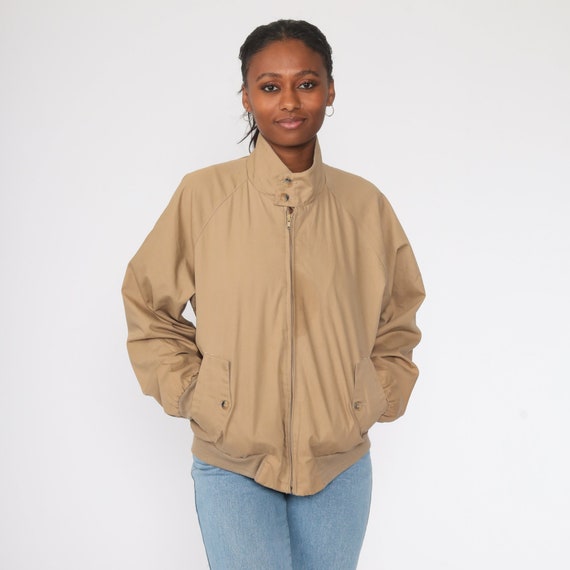 Tan zip up jacket sale