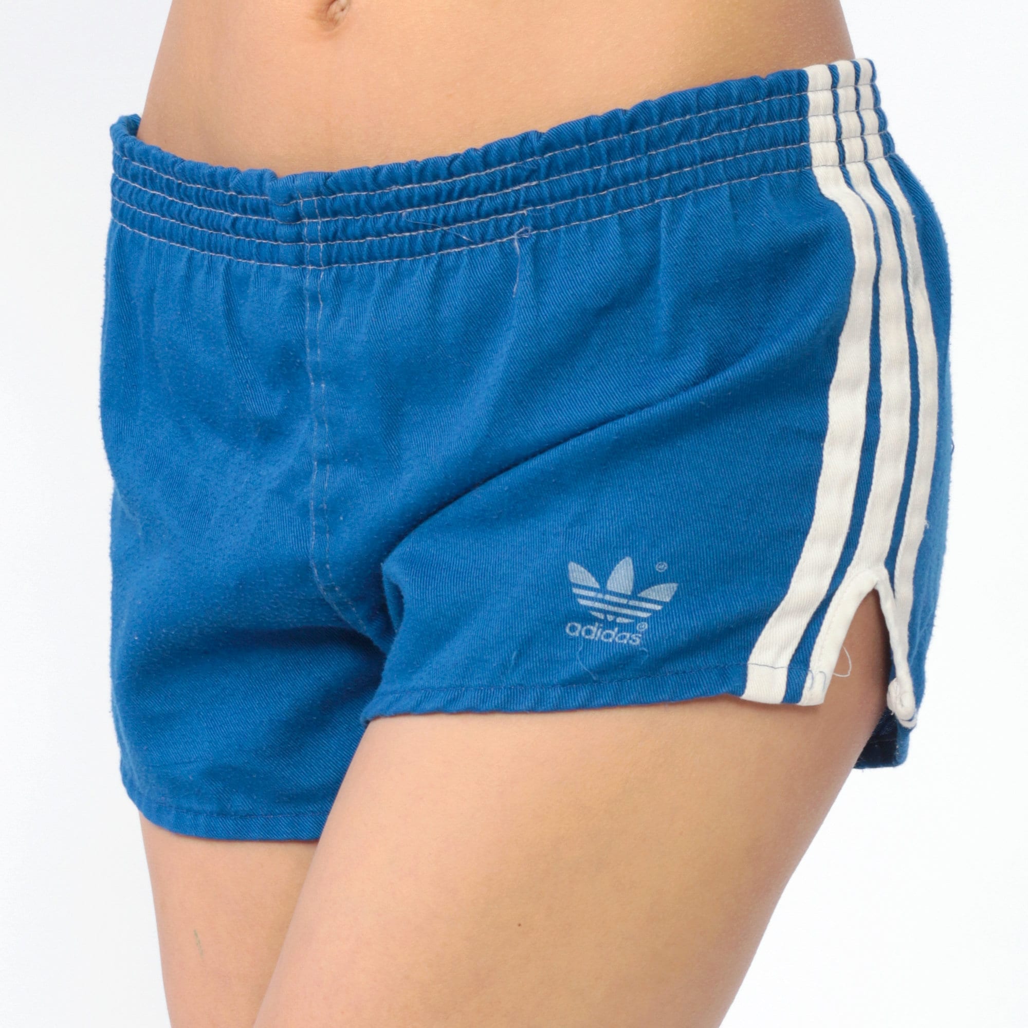 Adidas Shorts 80s JOGGING SHORTS Gym Shorts Navy Blue Running Shorts High Waisted Racing Striped