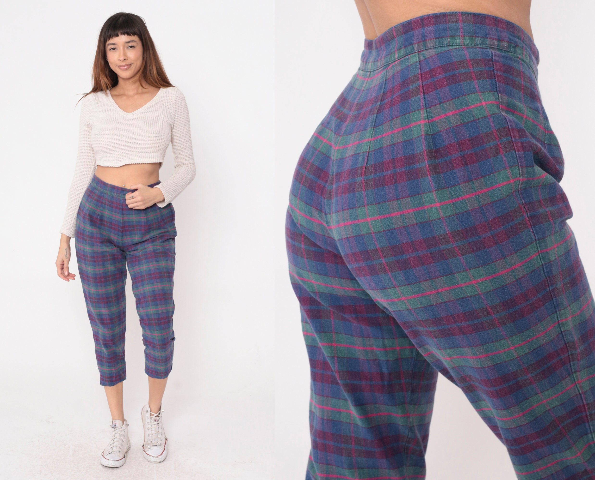 1990's vintage stirrup pants, retro HI Waist leggings with stirrup