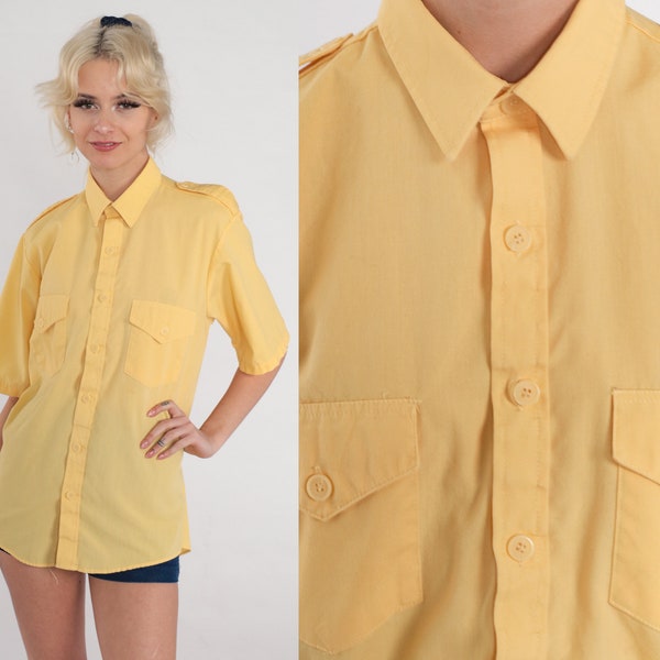 Mens Yellow Button Down Shirt Etsy