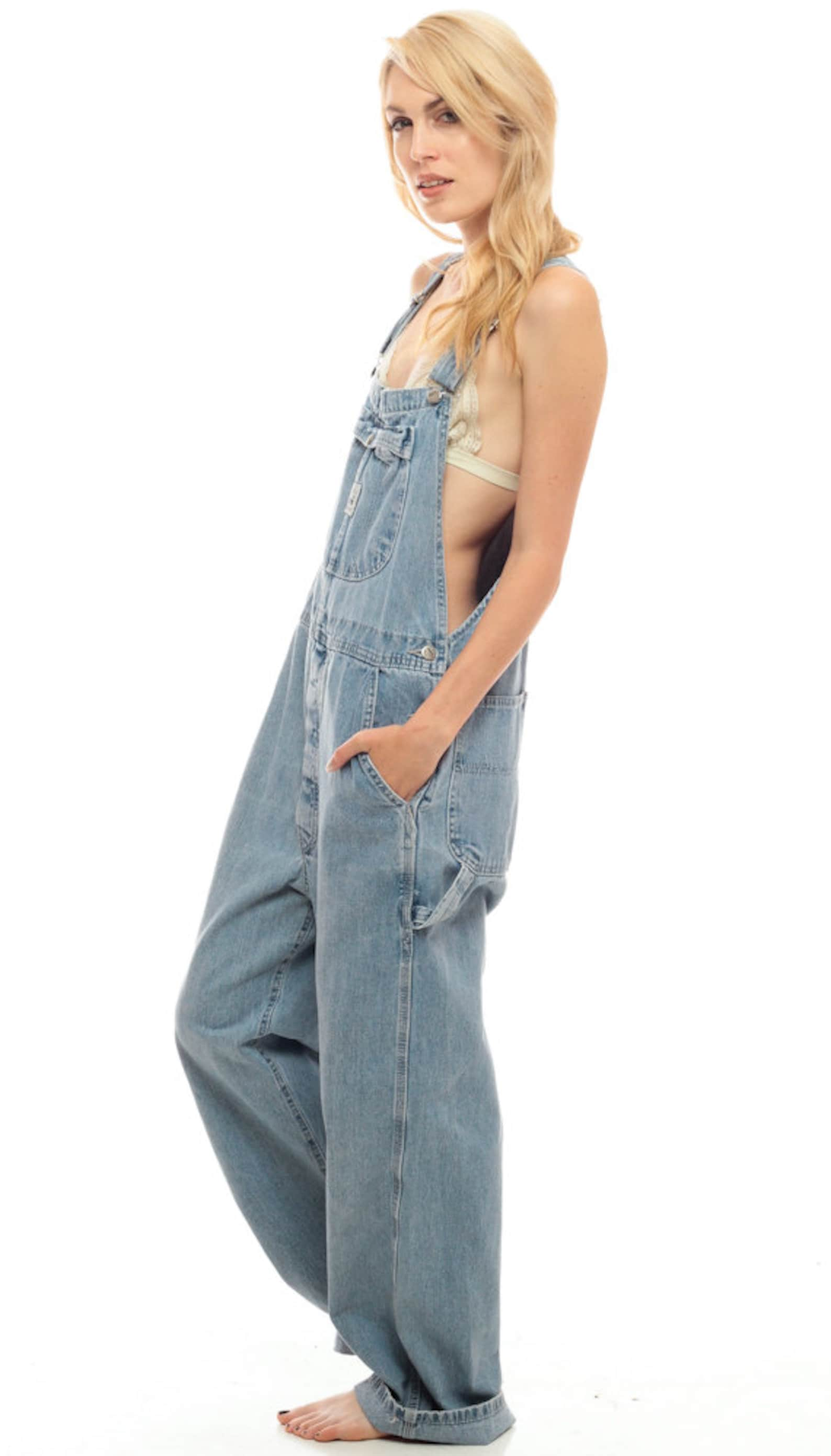 Lee Overalls Women 90s Denim Grunge Pants Baggy Long Jean Etsy