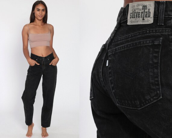 Black Levis Jeans 28 -- 90s Silvertab Tapered Mom